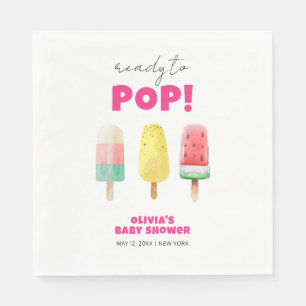 Modern Summer Popcicle Ice Cream Baby Shower Napkin
