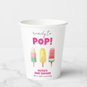 Modern Summer Popcicle Ice Cream Baby Shower Paper Cups