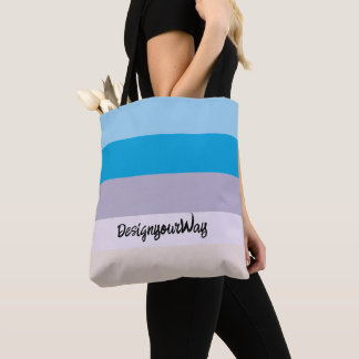 Modern summer Stripes with Monogram Tote Bag