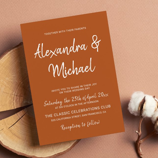 Modern summer sunset orange wedding invitation (Creator Uploaded)
