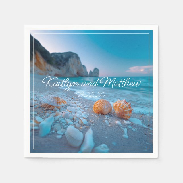 Modern summer Wedding Napkin (Front)