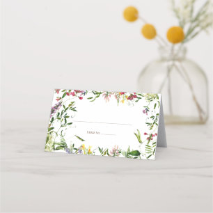 Modern Summer Wildflower Wedding Place Card