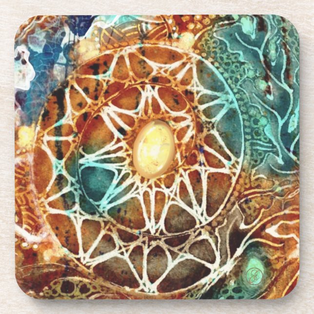 Modern Sun Burst Jewel Coaster by Joya Eve (Front)