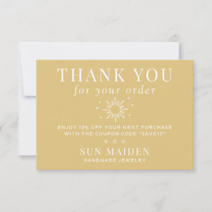 Modern Sun Business Thank You Card