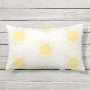 Modern Sun pattern in yellow Lumbar Cushion