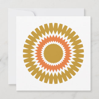 Modern Sunburst Flat Note Card in Orange and Gold
