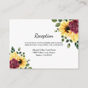 Modern Sunflower and Rose Floral Enclosure Card