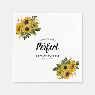 Modern Sunflower Bible Quote Napkin