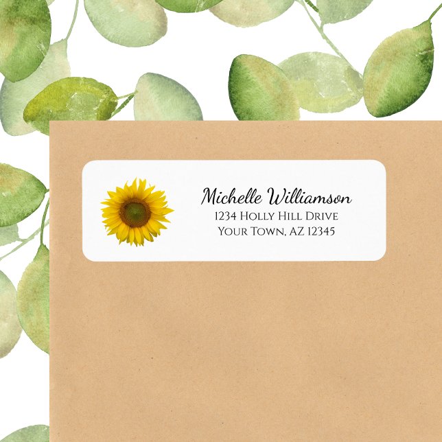 Modern Sunflower Country Floral Return Address (Creator Uploaded)