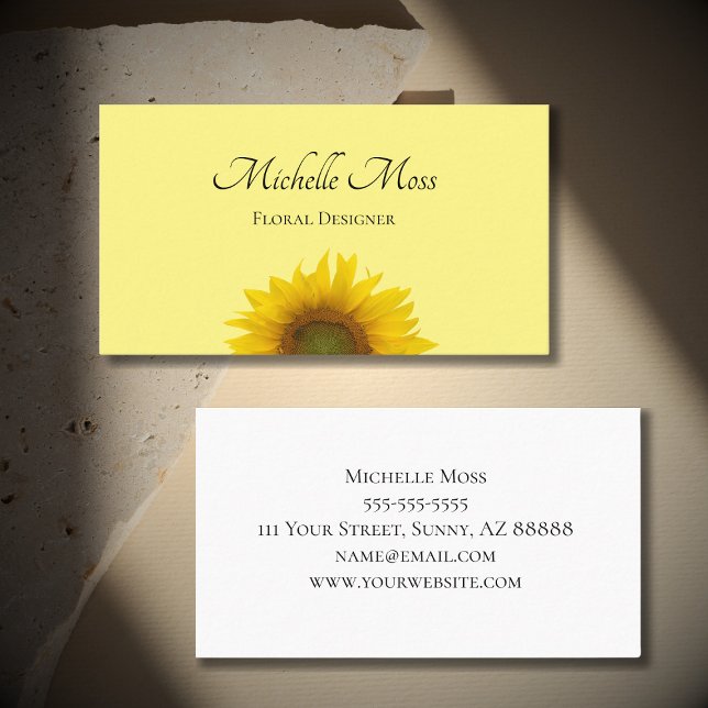 Modern Sunflower Country Floral Yellow Business Card (Creator Uploaded)