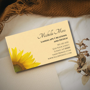 Modern Sunflower Elegant Botanical Business Card