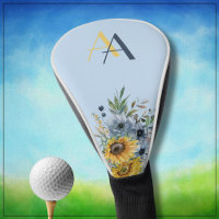 Modern Sunflower Floral Custom Monogram