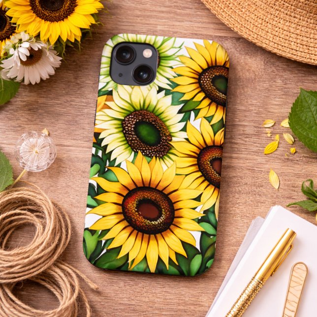 Modern Sunflower Illustration  Case-Mate iPhone Case (Creator Uploaded)