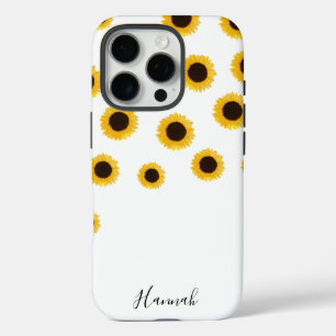 Modern Sunflower Personalised iPhone 16 Pro Case