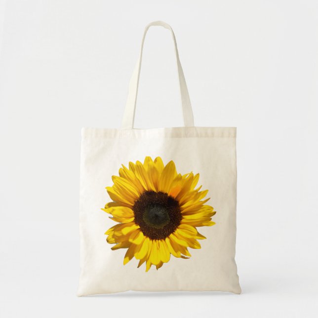 Modern sunflower photography summer floral girly tote bag (Front)