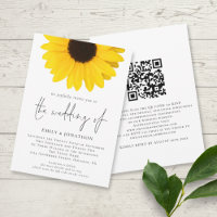 Modern Sunflower QR Code Wedding