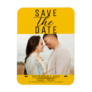 Modern Sunflower Save the Date Wedding Photo Magnet