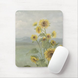 Modern sunflower Watercolor & personalise Image Mouse Pad
