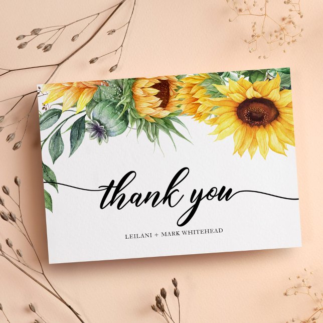 Modern Sunflower Watercolor Thank You (Creator Uploaded)