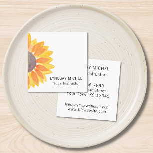 Modern Sunflower Yoga Instructor Business Card