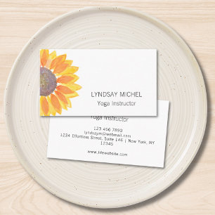 Modern Sunflower Yoga Instructor Business Card