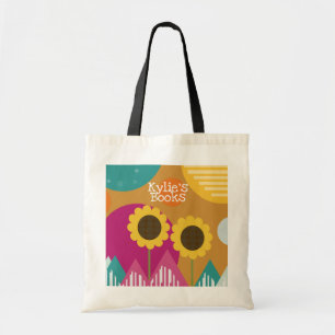 Modern Sunflowers Geometrical Floral Illustration Tote Bag