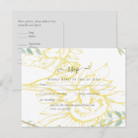 Modern Sunflowers Greenery Sage Gold Wedding