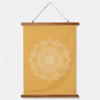Modern Sunny Yellow Geometric Mandala Canvas