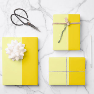 Modern Sunny Yellow Stripe Colour block Wrapping Paper Sheet