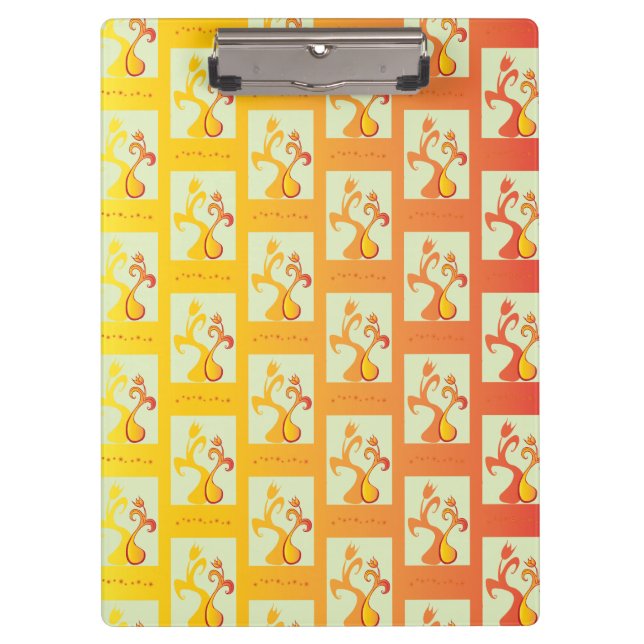 Modern Sunny yellow Tulip Couple illustration Clipboard (Front)