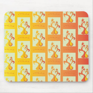 Modern Sunny yellow Tulip Couple illustration Mouse Pad