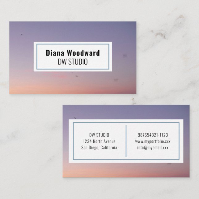 Modern Sunset Colors Photo Business Card (Front/Back)