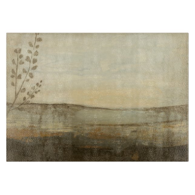 Modern Sunset Landscape Oil Painting Cutting Board (Front)