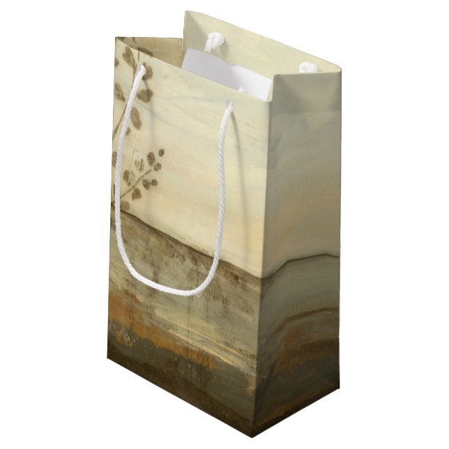 Modern Sunset Landscape Oil Painting Small Gift Bag (Back Angled)