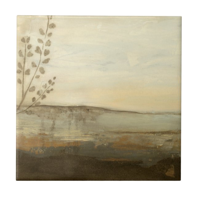 Modern Sunset Landscape Oil Painting Tile (Front)