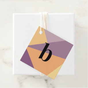 Modern Sunset Monogram Bold Initial Letter Favour Tags