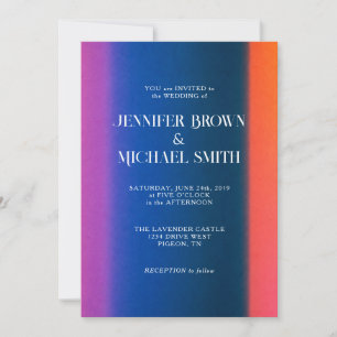 Modern Sunset Vivid Gradient Wedding Invitation