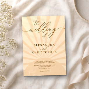Modern Sunset Watercolor Wedding Invitation