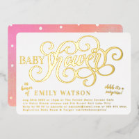 Modern Surprise Baby Shower Gold Pressed