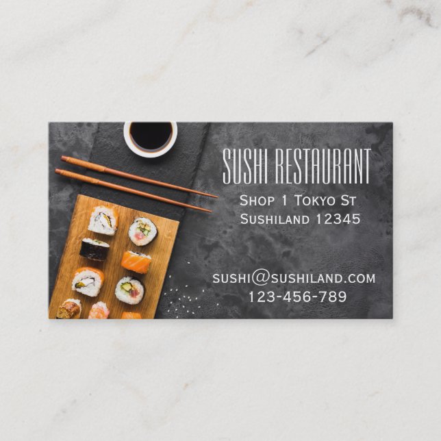 Modern Sushi restaurant or catering business Card (Front)