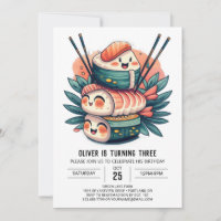 Modern Sushi Roll Kids Birthday