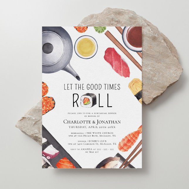 Modern Sushi Theme Rehearsal Dinner Invitation (Creator Uploaded)