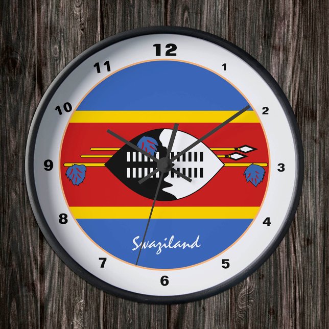 Modern Swaziland Flag, Swaziland Home / design Round Clock (Creator Uploaded)