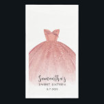 Modern Sweet 16 Script Dress 16th Birthday Custom Napkin<br><div class="desc">Featuring a pretty blush pink dress with modern script,  this birthday paper guest towel is perfect for party. Easily replace the party details by clicking the "Personalise" button.</div>