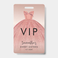 Modern Sweet 16 Script Dress Birthday VIP