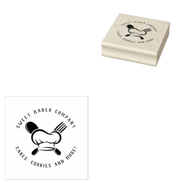 Modern Sweet Bakery Business Rubber Stamp (Stamped)