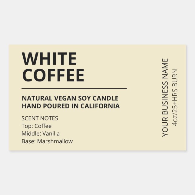 Modern Sweet Coffee Soy Candle Labels (Front)