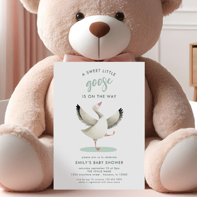 Modern Sweet Little Goose Baby Shower  Invitation (Creator Uploaded)