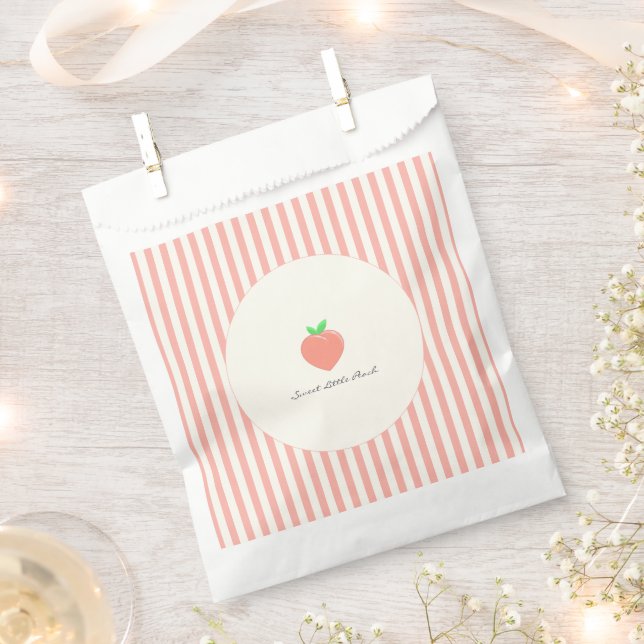 Modern Sweet Little Peach Stripes  Favour Bags (Clipped)