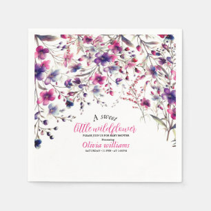 Modern sweet little wild flower pink baby napkin